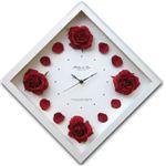 《フラワー掛け時計》Rose Clock Wine Red