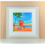 《水彩画・アートフレーム》Lifeguard tower 〔栗乃木ハルミ くりのき はるみ〕
