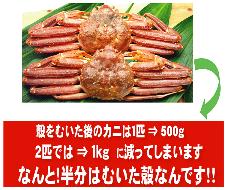 生ズワイむき身まるごとカニ２匹分１Kｇ