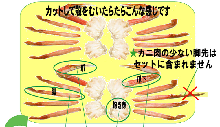 生ズワイむき身まるごとカニ２匹分１Kｇ