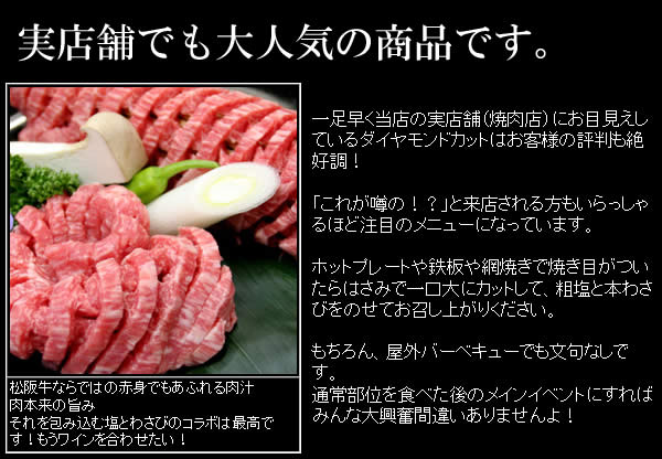 松阪牛モモ肉ダイヤモンドカット