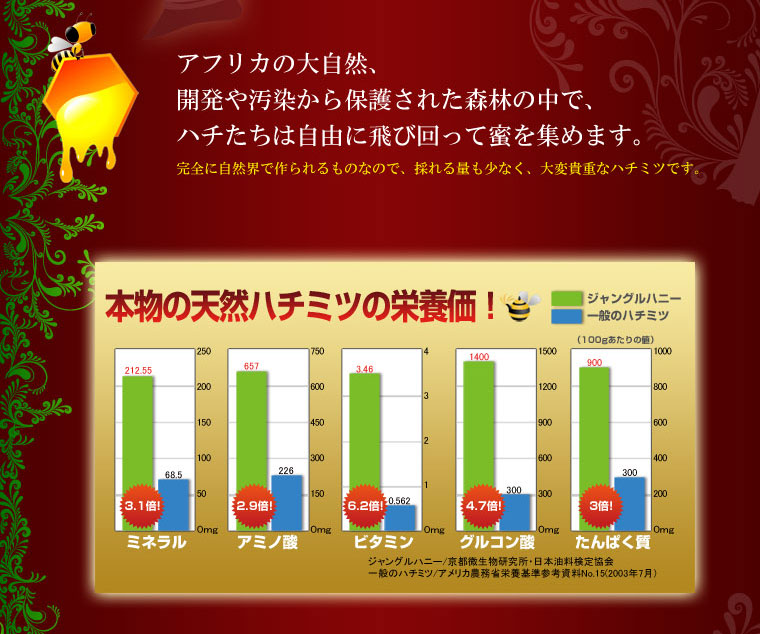 最高峰・100％天然ハチミツ