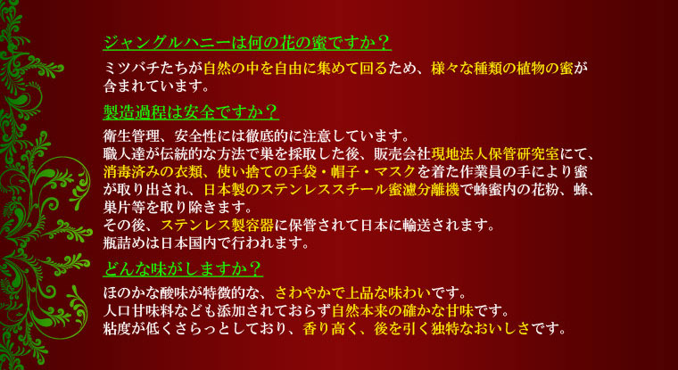 最高峰・100％天然ハチミツ