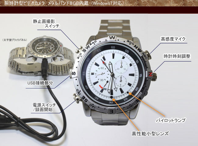 動画撮影・静止画撮影・WEBカメラ（水中撮影可能）