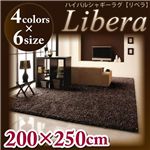 ハイパイルシャギーラグ 【Libera】 リベラ ブラック 200×250cm