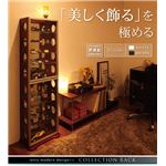 ミラー付き デザインコレクションラック ホワイト