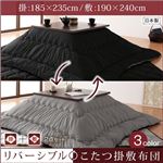 リバーシブルこたつ掛敷布団セット 4尺長方形サイズ 掛：185×235 敷：190×240cm レッド×オレンジ