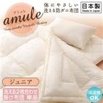 【日本製】体に優しい 洗える防ダニ布団 【amule】アミュレ 2枚合わせ掛け布団単品 ジュニア