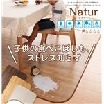 はっ水・はつ油・抗カビ・抗菌・防炎機能付きフローリング調ダイニングラグ＆キッチンマット 【Natur】 ナトゥーリ 185×185cm+60×150cm ブラウン