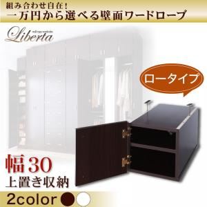 壁面ワードローブ 【Liberta】リベルタ 上置き収納 幅30ロータイプ ホワイト