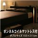 収納ベッド ダブル【Urban】【ボンネルコイルマットレス付き】 ダークブラウン モダンライト・コンセント付き収納ベッド【Urban】アーバン