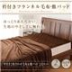 衿付きフランネル毛布・敷パッド 衿付き2枚合わせ毛布＆敷パッド【2点セット】 ブラウン