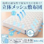 抜群の通気性で湿気やカビを防ぐ！立体メッシュ敷布団 セミシングル [送料無料！]
