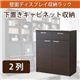 壁面ディスプレイ収納ラック　下置きキャビネット収納2列　ホワイト