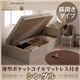 開閉タイプが選べるコンセント付きガス圧式大容量収納ベッドクローリー　シングル薄型ポケットコイルマットレス付き　ホワイト