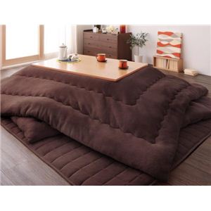 ボリュームが選べる!マイクロファイバーこたつ布団2点セット すっきりタイプ 6尺長方形 モカブラウン
