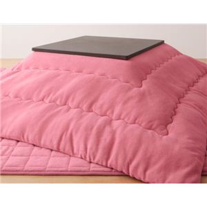 ボリュームが選べる!マイクロファイバーこたつ布団2点セット ボリュームタイプ 正方形 ローズピンク