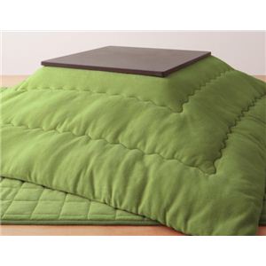 ボリュームが選べる！マイクロファイバーこたつ布団2点セット ボリュームタイプ 正方形 モスグリーン