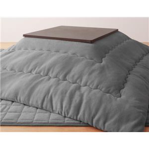 ボリュームが選べる！マイクロファイバーこたつ布団2点セット ボリュームタイプ 正方形 シルバーアッシュ