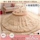 【本体別売】こたつ掛け布団・ラグセット【muSuc】ブラウン 200cm+正方形 ラビットファータッチ円形こたつ掛けラグセット【muSuc】ムシュク【掛けラグセット】