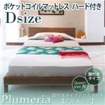 脚付きタイプアバカベッド【Plumeria】プルメリア【ポケットコイルマットレス付き】ダブル