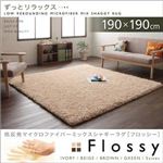 低反発マイクロファイバーシャギーラグ【Flossy】フロッシー 190×190cm グリーン