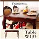 アンティーク調クラシック家具シリーズ【francesca】フランチェスカ:ダイニングテーブル(W135) (カラー：ブラウン)  - 縮小画像1