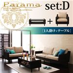 アバカシリーズ【Parama】パラマ セットD：1人掛け+テーブル 本体 ブラウン（クッション：ベージュ）