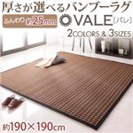 厚さが選べるバンブーラグ【vale】バレ 25mm 190×190cm ブラック