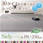 30タイプから選べる国産ふっくらい草ラグ【Sidy】シディ 191×250cm パープル