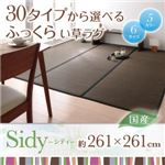 30タイプから選べる国産ふっくらい草ラグ【Sidy】シディ 261×261cm パープル
