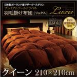 日本製ハンドピックポーランド産マザーグースダウンプレミアムゴールドラベル羽毛掛け布団【Luxu】リュクス クイーン プレミアムアイボリー
