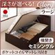 収納ベッド ラージ セミシングル【横開き】【Clory】【オリジナルポケットコイルマットレス付】 ダークブラウン 新開閉タイプ&深さが選べるコンセント付きガス圧式跳ね上げ収納ベッド【Clory】クローリー