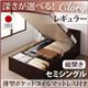 収納ベッド レギュラー セミシングル【縦開き】【Clory】【薄型ポケットコイルマットレス付】 ナチュラル 新開閉タイプ&深さが選べるコンセント付きガス圧式跳ね上げ収納ベッド【Clory】クローリー