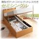 収納ベッド ラージ セミシングル【縦開き】【Freeda】【薄型ポケットコイルマットレス付】 ダークブラウン 新開閉タイプが選べるガス圧式跳ね上げ大容量収納ベッド【Freeda】フリーダ