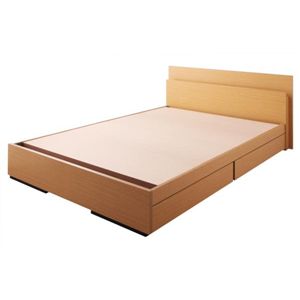 モダンライト付き収納ベッド 【Madera】 マデーラ 【フレームのみ】 セミダブル ナチュラルの画像1