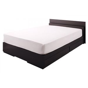 モダンライト付き収納ベッド 【Eles】 エレス 【ポケットコイルマットレス付き】 ダブル ダークブラウンの画像1