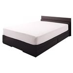 モダンライト付き収納ベッド 【Eles】 エレス 【国産ポケットコイルマットレス付き】 セミダブル ダークブラウンの画像