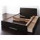 モダンライト付き収納ベッド 【Eles】 エレス 【国産ポケットコイルマットレス付き】 セミダブル ダークブラウンの画像3