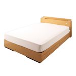 モダンライト・コンセント付き収納ベッド 【Yuan】 ユアン 【ボンネルコイルマットレス付き】 ダブル ナチュラル