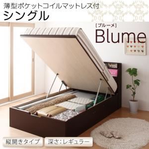 収納ベッド レギュラー シングル【縦開き】【Blume】【薄型ポケットコイルマットレス付】 ダークブラウン 開閉&深さが選べるガス圧式跳ね上げ収納ベッド【Blume】 ブルーメの詳細を見る 収納ベッド レギュラー シングル【縦開き】【Blume】【薄型ポケットコイルマットレス付】 ダークブラウン 開閉&深さが選べるガス圧式跳ね上げ収納ベッド【Blume】 ブルーメの詳細を見る