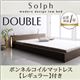 ローベッド ダブル【Solph】【ボンネルコイルマットレス:レギュラー付き】 フレームカラー:ウォルナットブラウン マットレスカラー:ブラック モダンライト・コンセント付きローベッド【Solph】ソルフ