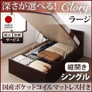 【組立設置費込】収納ベッド ラージ シングル【縦開き】【国産ポケットコイルマットレス付】【Clory】ナチュラル 開閉タイプ&深さが選べるコンセント付きガス圧式跳ね上げ収納ベッド【Clory】クローリーの詳細を見る 【組立設置費込】収納ベッド ラージ シングル【縦開き】【国産ポケットコイルマットレス付】【Clory】ナチュラル 開閉タイプ&深さが選べるコンセント付きガス圧式跳ね上げ収納ベッド【Clory】クローリーの詳細を見る