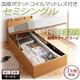 【組立設置費込】 収納ベッド ラージ セミシングル【縦開き】【Freeda】【国産ポケットコイルマットレス付】 ナチュラル 新 開閉タイプが選べるガス圧式跳ね上げ大容量収納ベッド【Freeda】フリーダ