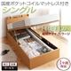 【組立設置費込】 収納ベッド ラージ シングル【縦開き】【Freeda】【国産ポケットコイルマットレス付】 ホワイト 新 開閉タイプが選べるガス圧式跳ね上げ大容量収納ベッド【Freeda】フリーダ