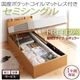 【組立設置費込】 収納ベッド レギュラー セミシングル【縦開き】【Freeda】【国産ポケットコイルマットレス付】 ナチュラル 新 開閉タイプが選べるガス圧式跳ね上げ大容量収納ベッド【Freeda】フリーダ