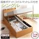 【組立設置費込】 収納ベッド レギュラー シングル【縦開き】【Freeda】【国産ポケットコイルマットレス付】 ダークブラウン 新 開閉タイプが選べるガス圧式跳ね上げ大容量収納ベッド【Freeda】フリーダ