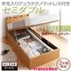 【組立設置費込】 収納ベッド レギュラー セミダブル【縦開き】【Freeda】【羊毛デュラテクノマットレス付】 ホワイト 新 開閉タイプが選べるガス圧式跳ね上げ大容量収納ベッド【Freeda】フリーダ