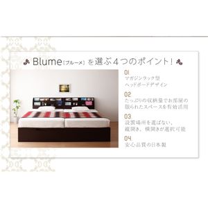 チェストベッド<組立設置>開閉&深さが選べるガス圧式跳ね上げ収納ベッド【Blume】ブルーメ・ラージ S 【横開き】ボンネルコイルマットレス付 (カラー:ホワイト)