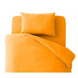 【シーツのみ】ボックスシーツ クイーン 柄：無地 カラー：オレンジ 32色柄から選べるスーパーマイクロフリースカバーシリーズ ボックスシーツ - 拡大画像